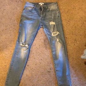 distressed fashionnova jeans skinny